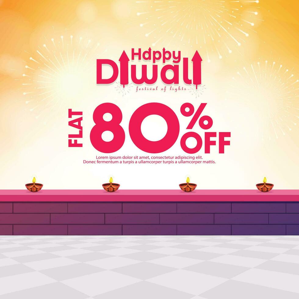 Happy Diwali Sale Banner or Sale Poster. Diwali Sale. Festival season. Vector design.
