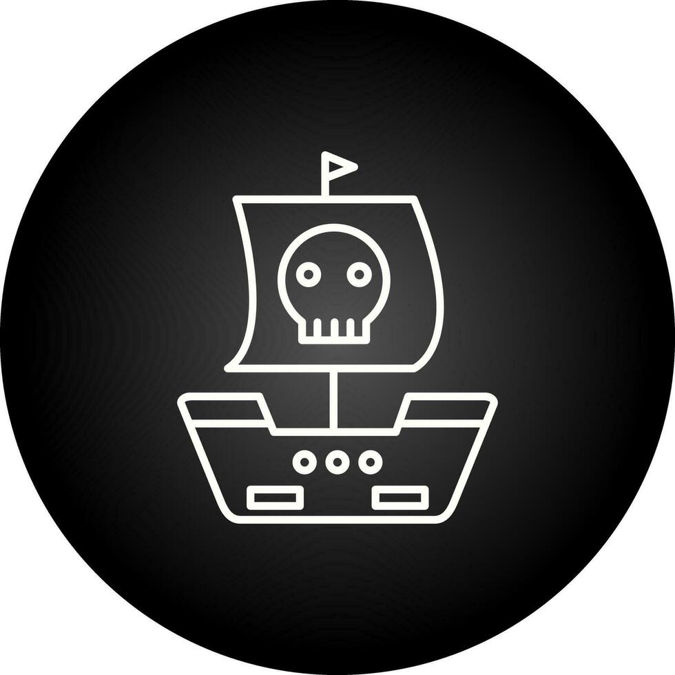 icono de vector de barco pirata