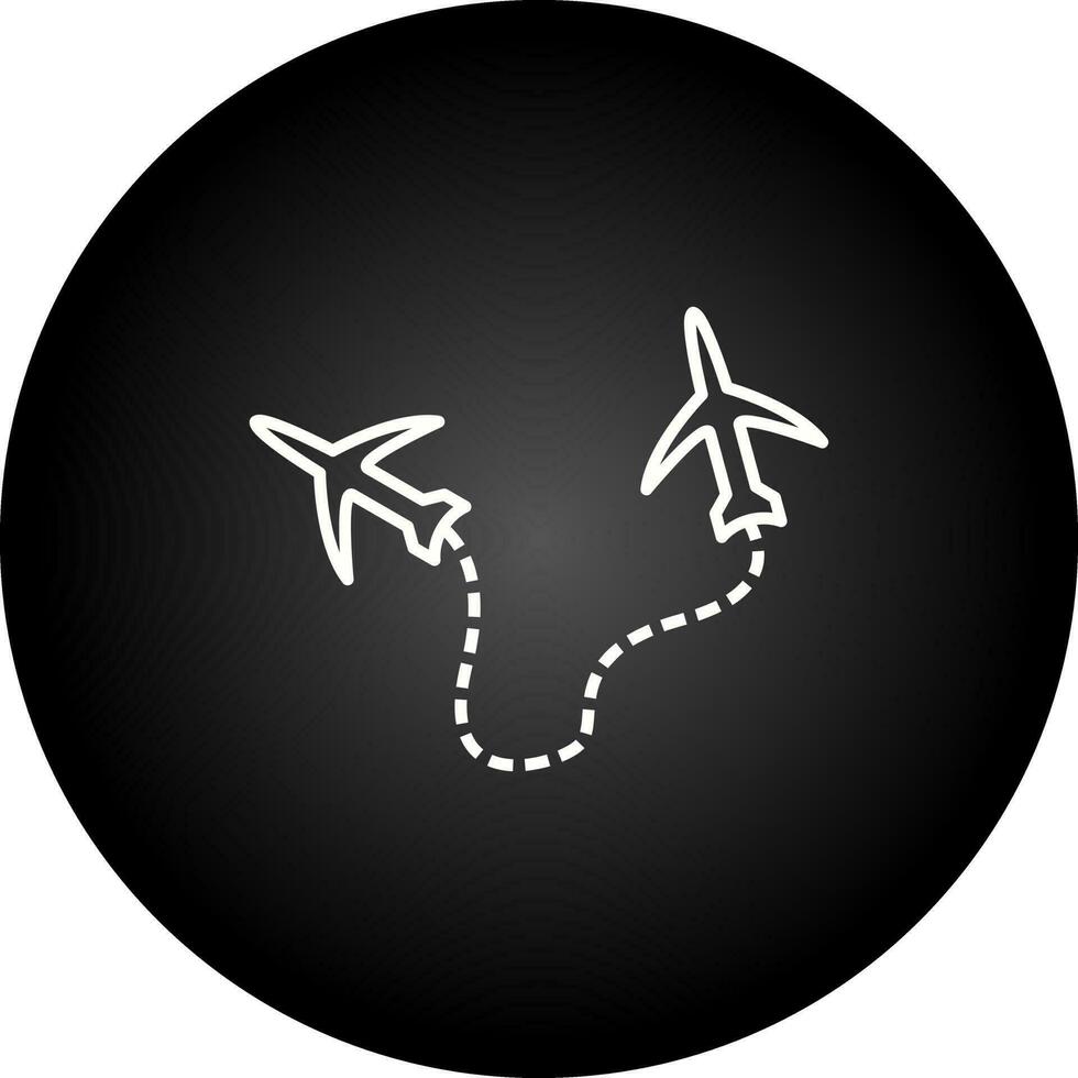 Round Travel Flights Vector Icon