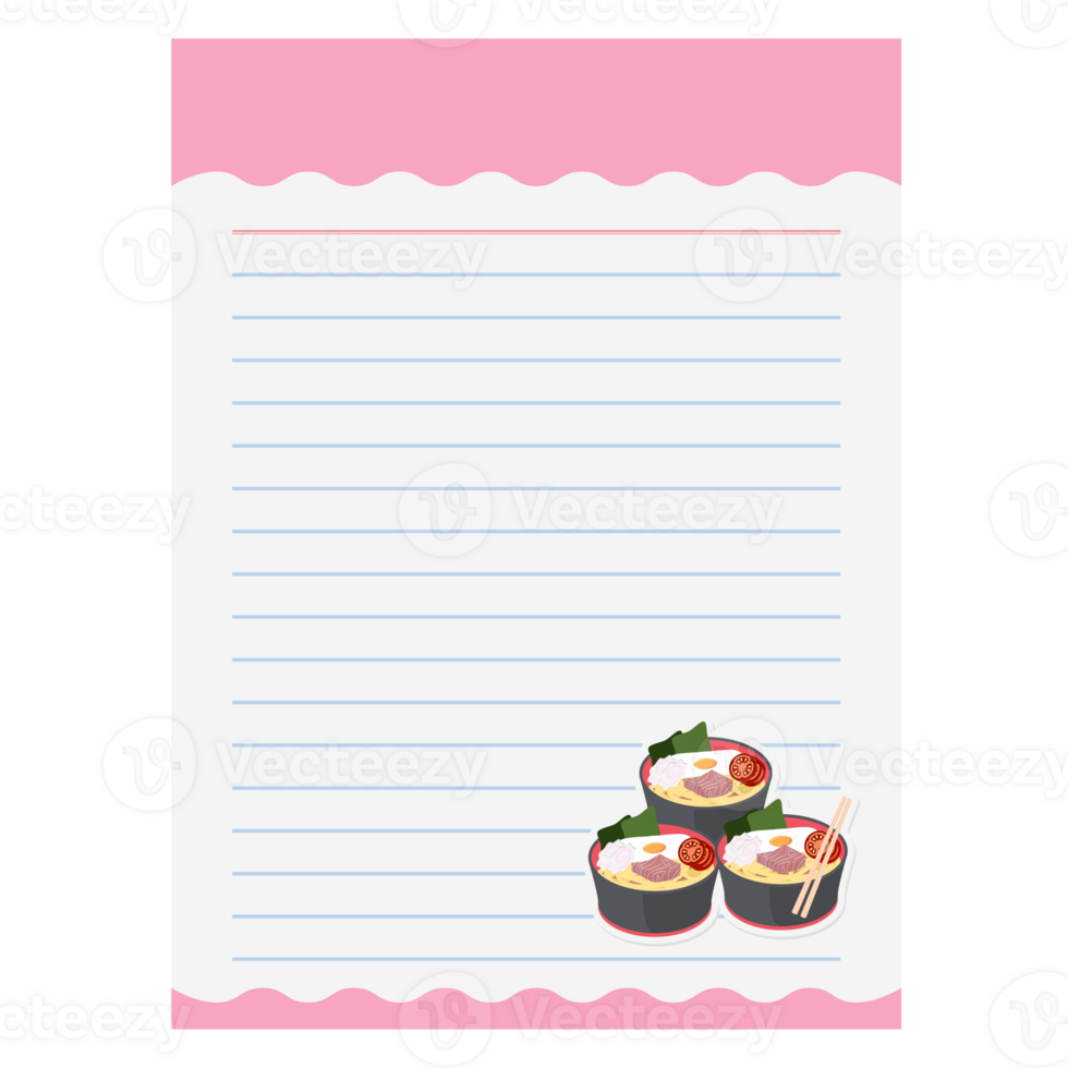 Paper Note Ramen Noodle Ramyun Ramyeon Soup Traditional Asian Food png