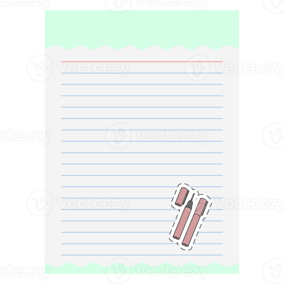 Paper Note Aesthetic Pink Colored Pen Sticker Back To School png
