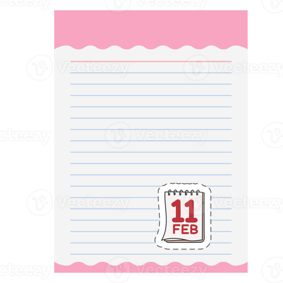 Paper Note Aesthetic Calendar Sticker Back To School png