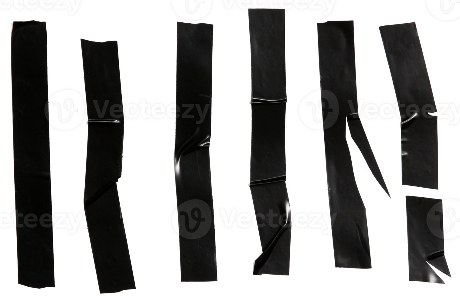 black tape sticker on transparent background png file