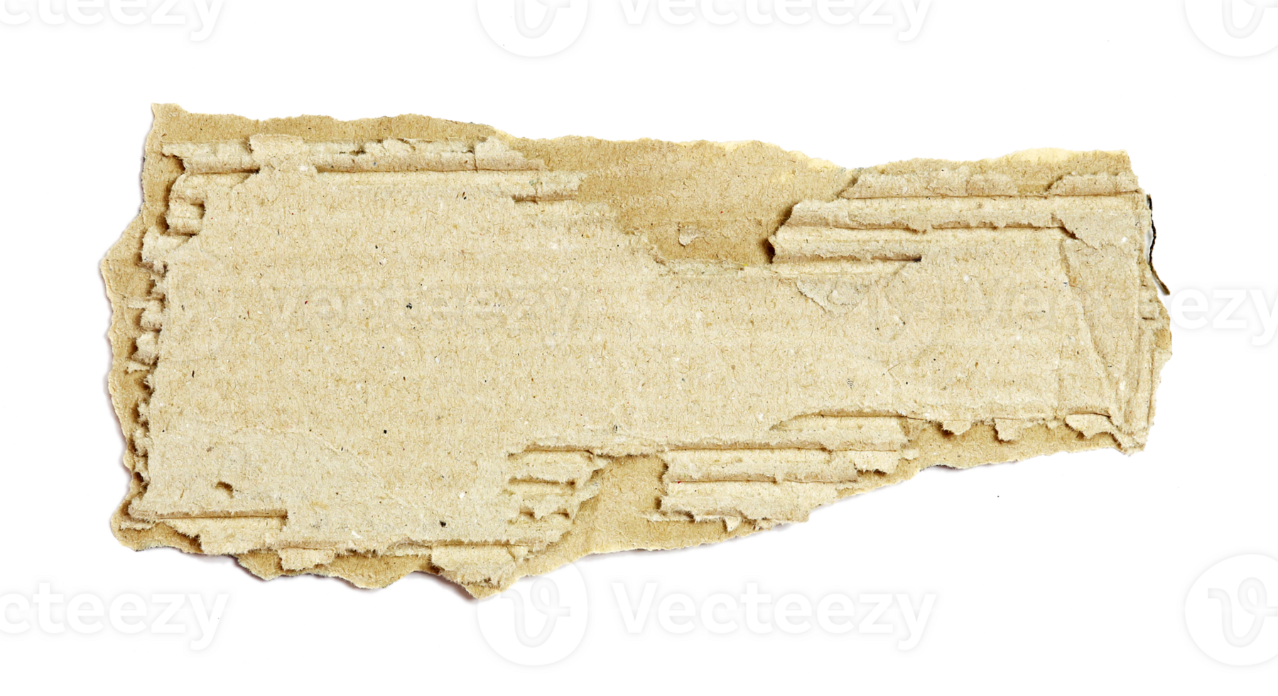 brown corrugated paper torn into pieces on transparent background png file