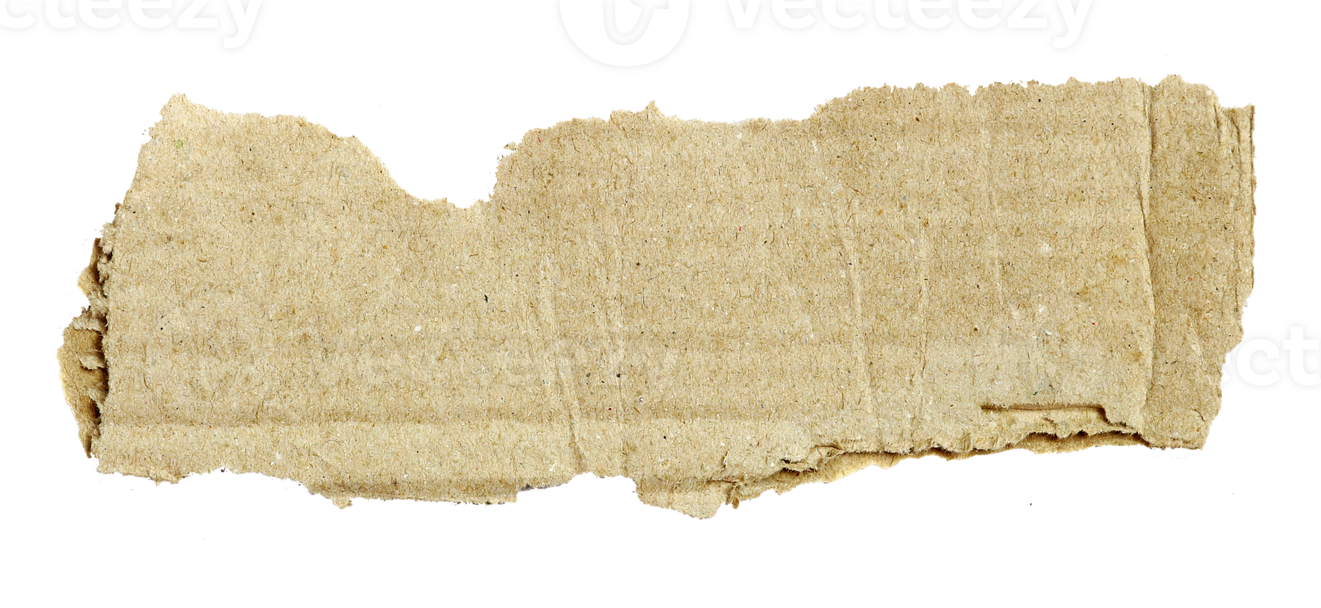 brown corrugated paper torn into pieces on transparent background png file