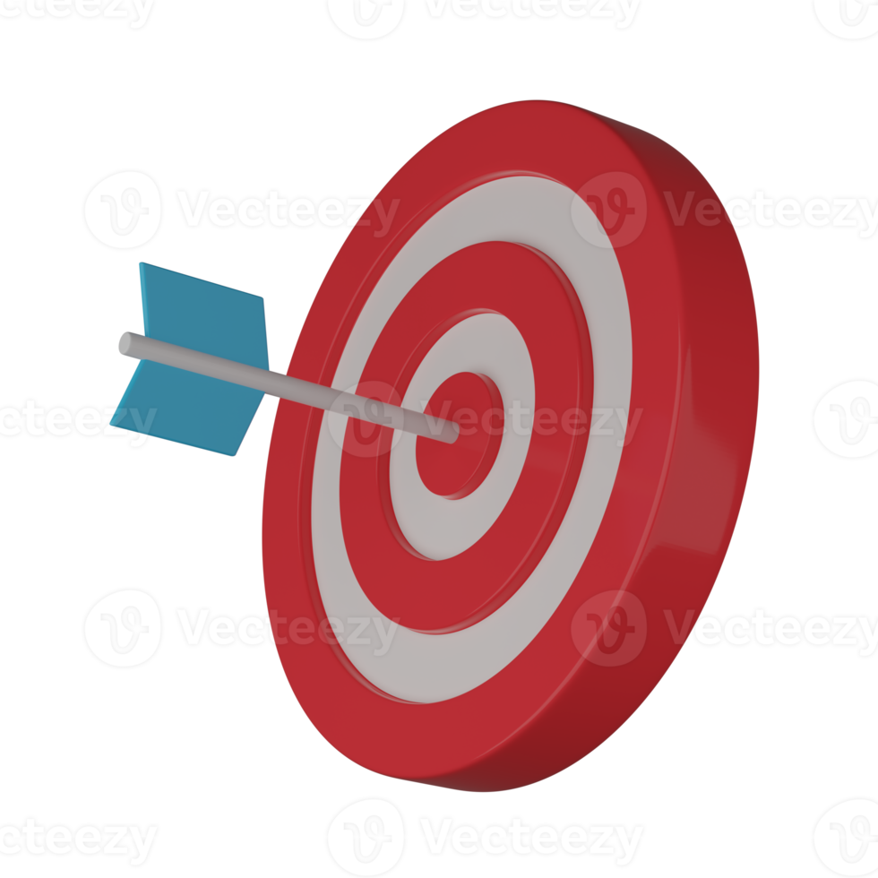 3d target with arrow in center icon. png