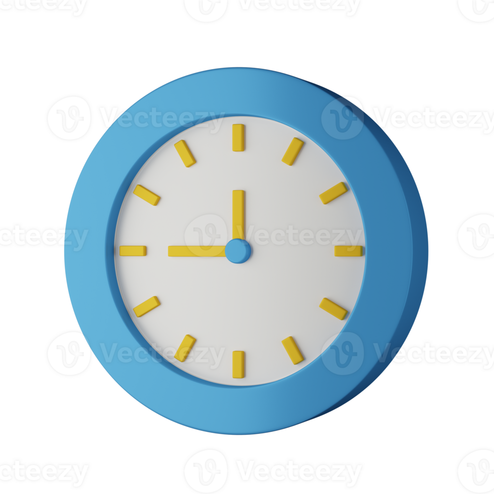 azul circulo reloj 3d icono. png