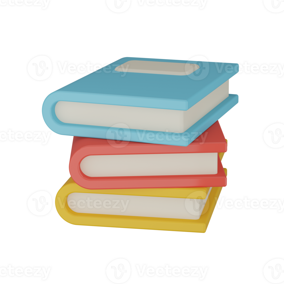 Pile of books 3d icon. png