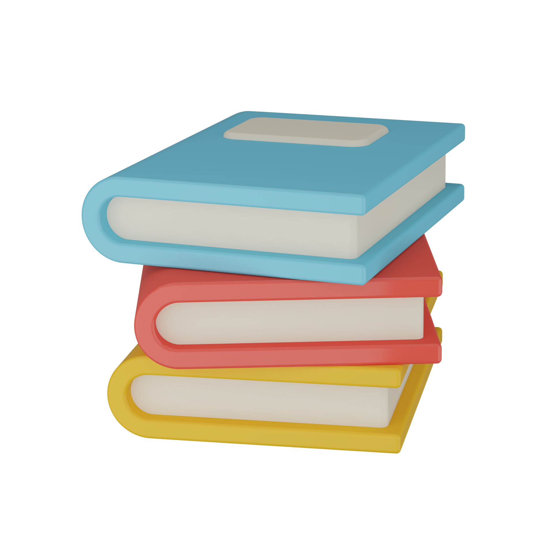 Free Pile of books 3d icon. 23397208 PNG with Transparent Background