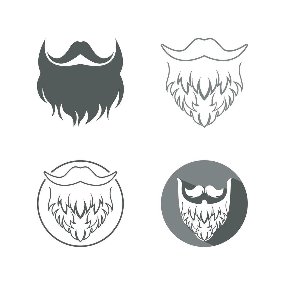 Beard icon logo and mustache vector