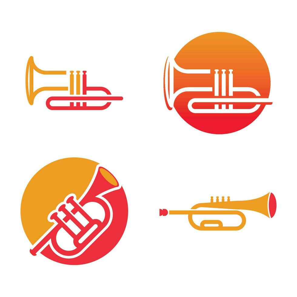 trompeta de icono simple de instrumento musical para música jazz vector