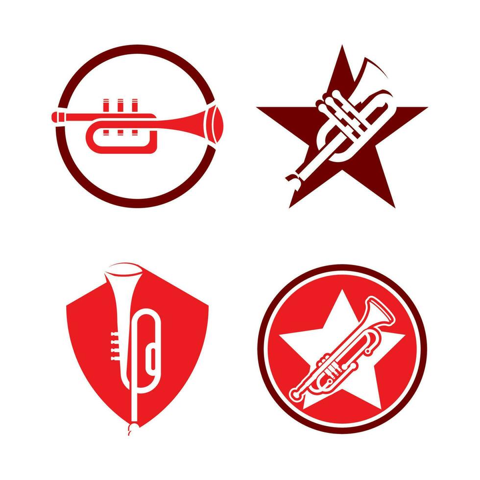 Musical instrument simple icon trumpet for jazz music vector