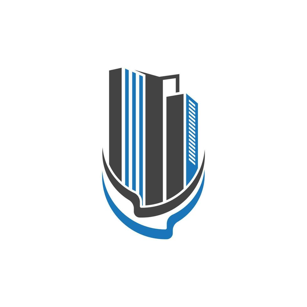 Modern City skyline illustration in flat design vector