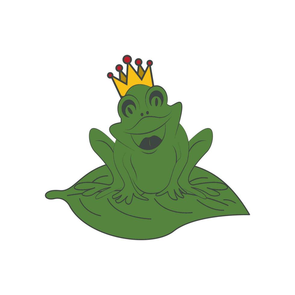 King frog logo icon template design vector