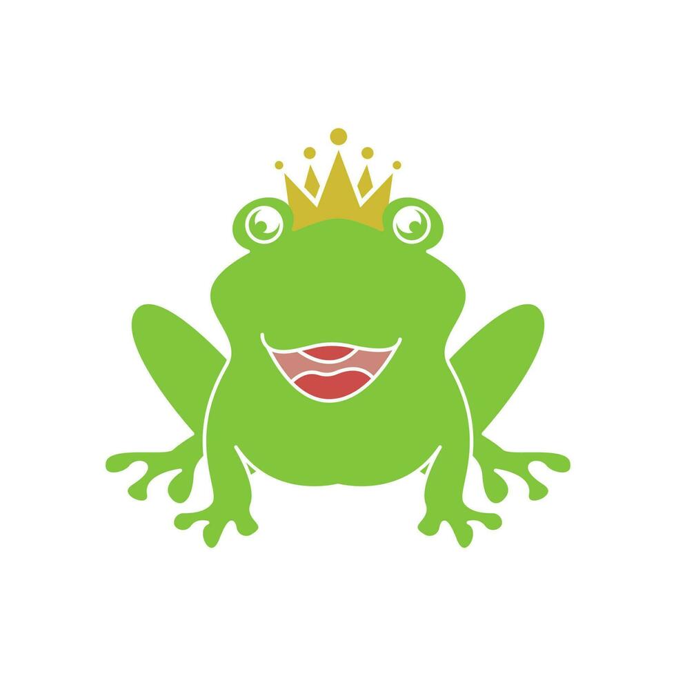 King frog logo icon template design vector
