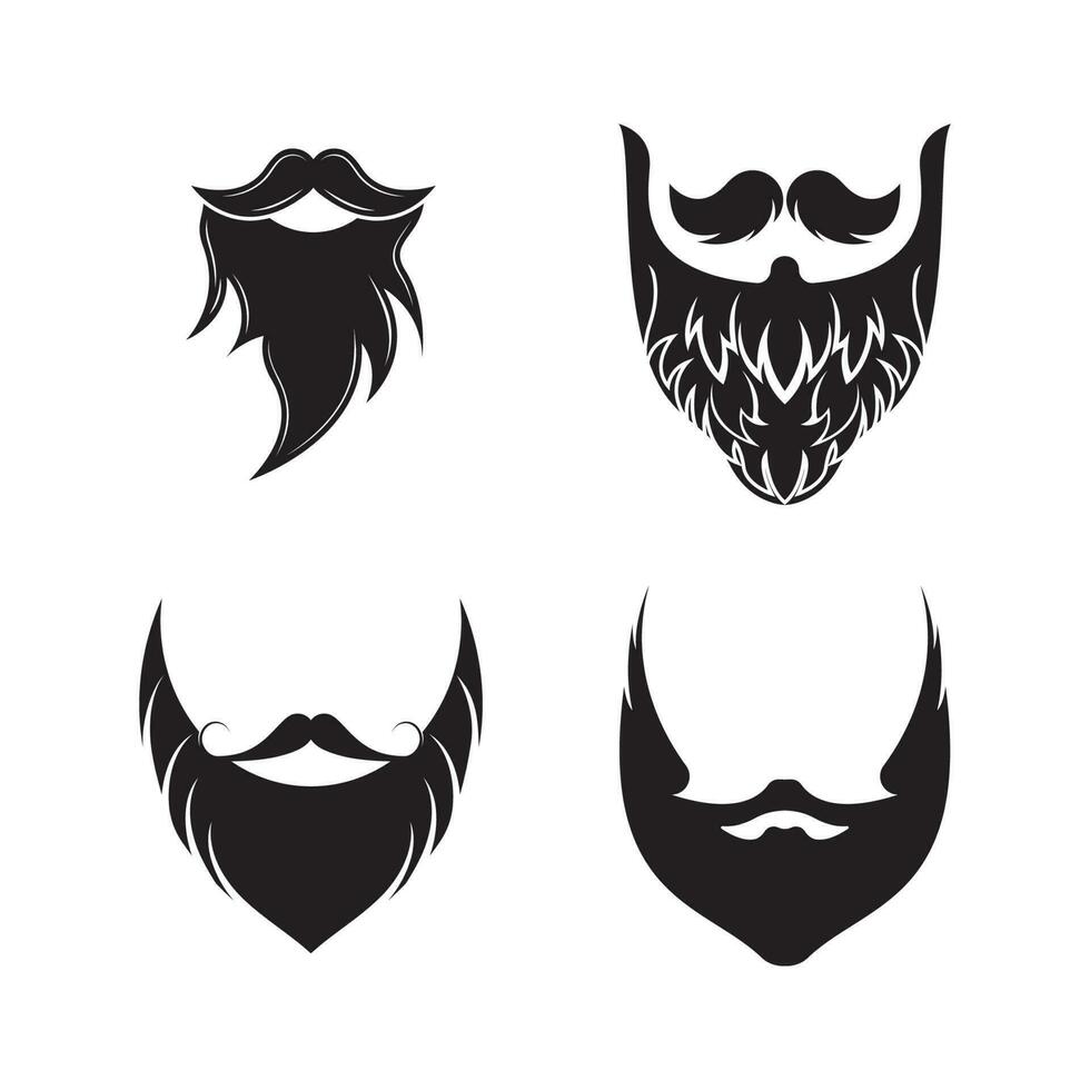 barba icono logo y Bigote vector