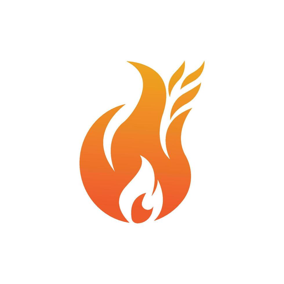 Fire logo design illustration and fire symbol vector