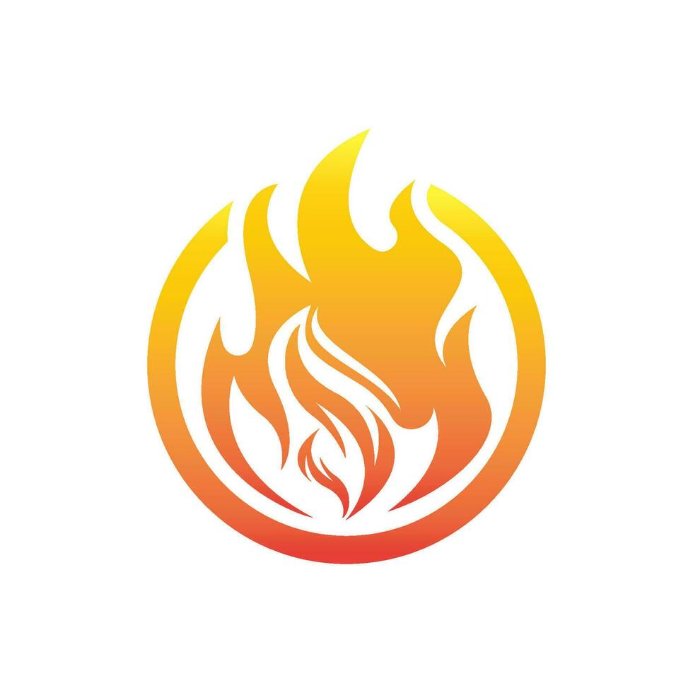 Fire logo design illustration and fire symbol vector