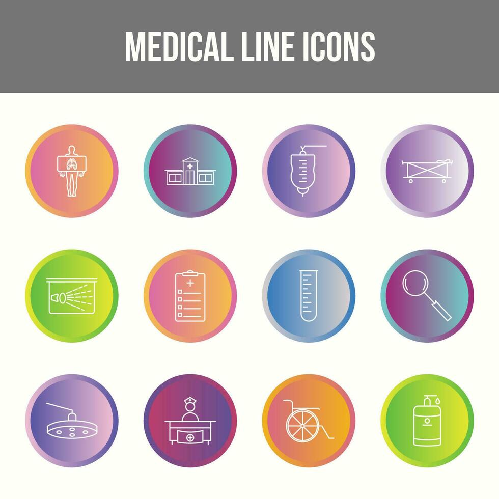 Unique Medical Line icon set vector