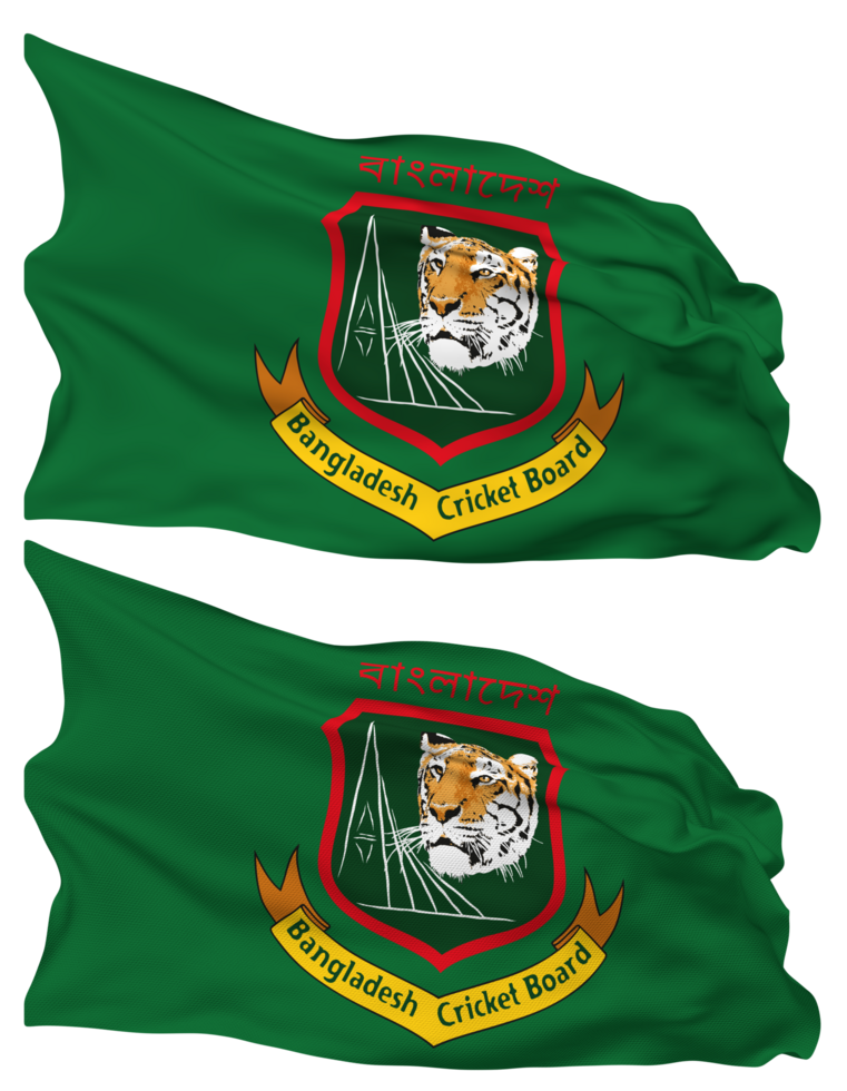 Bangladesh Cricket Board, BCB Flag Waves Isolated in Plain and Bump Texture, with Transparent Background, 3D Rendering png