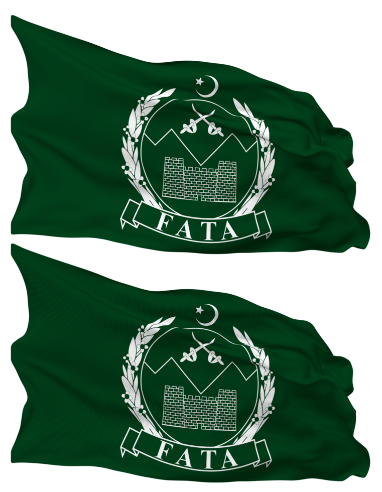 Federally Administered Tribal Areas, FATA Flag Waves Isolated in Plain and Bump Texture, with Transparent Background, 3D Rendering png