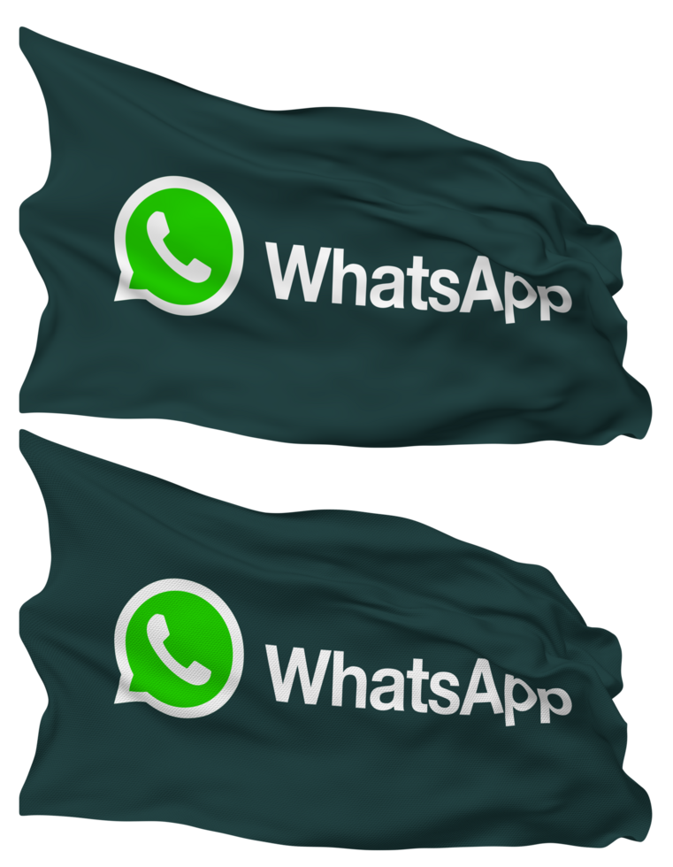 WhatsApp Flag Waves Isolated in Plain and Bump Texture, with Transparent Background, 3D Rendering png