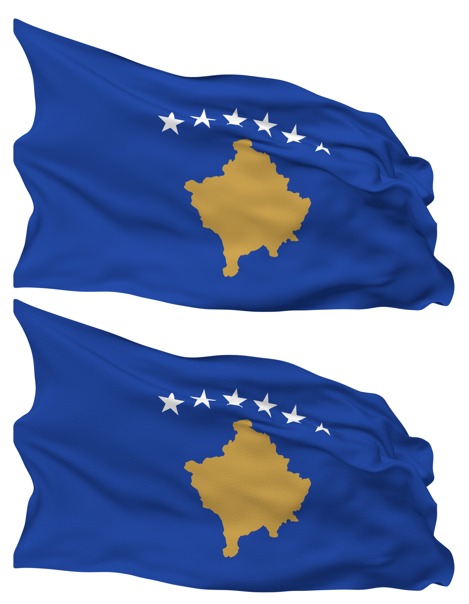 kosovo Flagge Wellen isoliert im einfach und stoßen Textur, mit