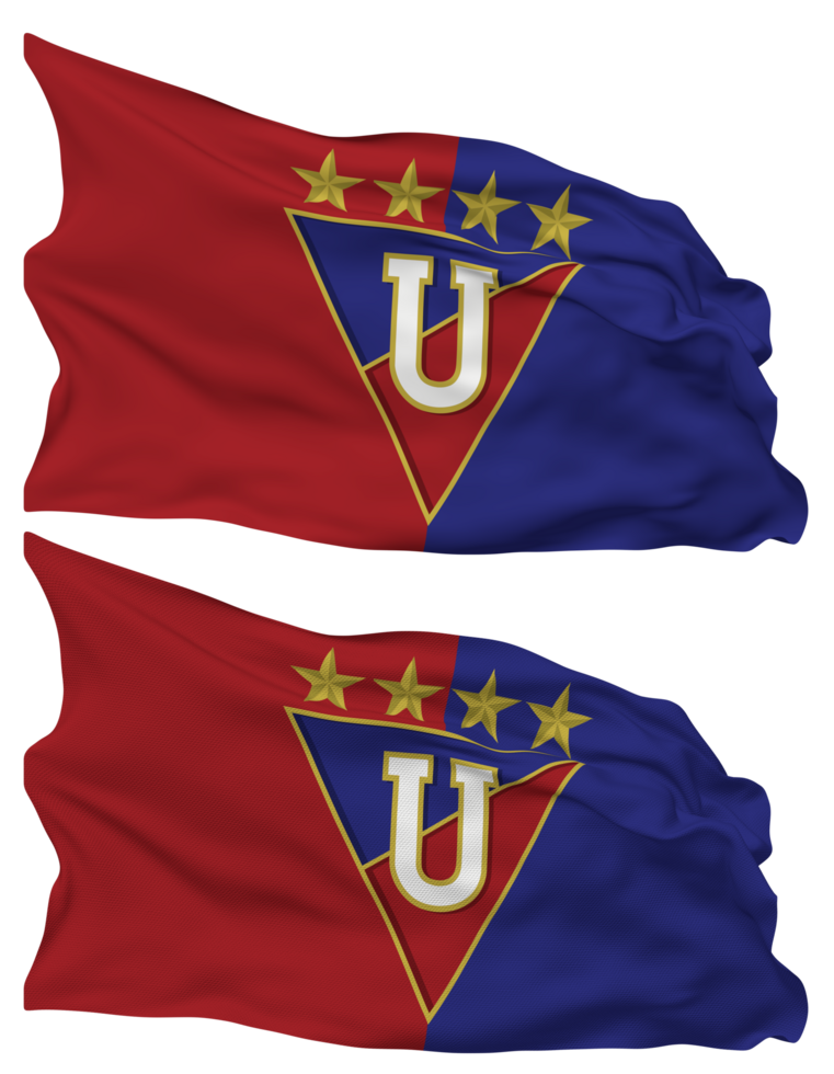 Liga Deportiva Universitaria, Liga de Quito Flag Waves Isolated in Plain and Bump Texture, with Transparent Background, 3D Rendering png