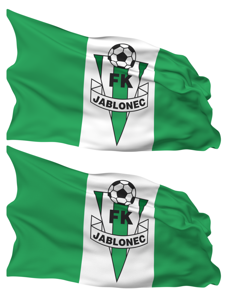 FK Jablonec Flag Waves Isolated in Plain and Bump Texture, with Transparent Background, 3D Rendering png