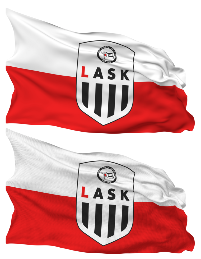 Linzer Athletik Sport Club, LASK Flag Waves Isolated in Plain and Bump Texture, with Transparent Background, 3D Rendering png