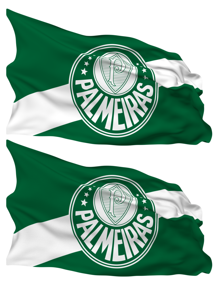 Sociedade Esportiva Palmeiras Flag Waves Isolated in Plain and Bump Texture, with Transparent Background, 3D Rendering png