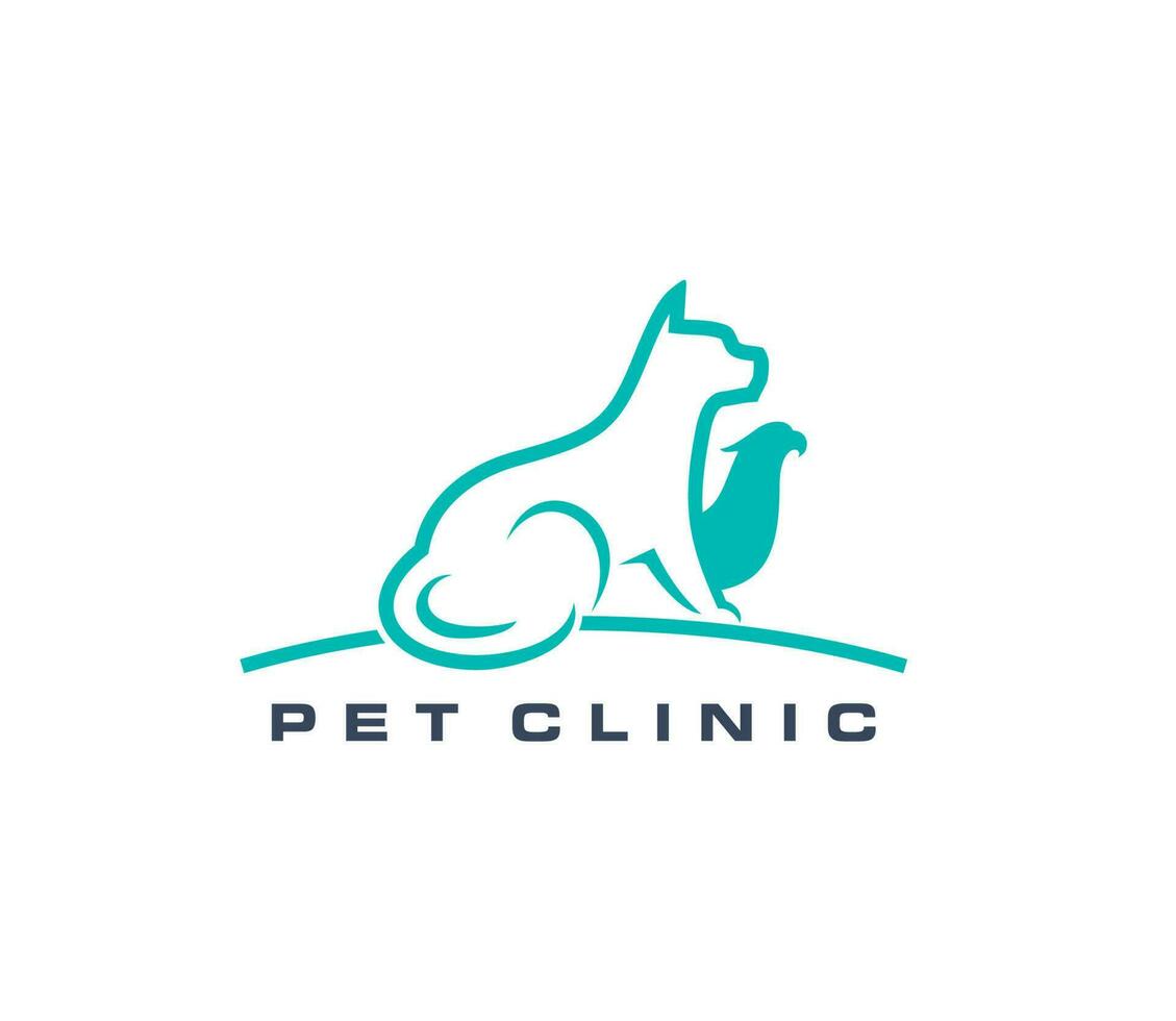 mascota clínica símbolo, veterinario médico ayuda icono vector