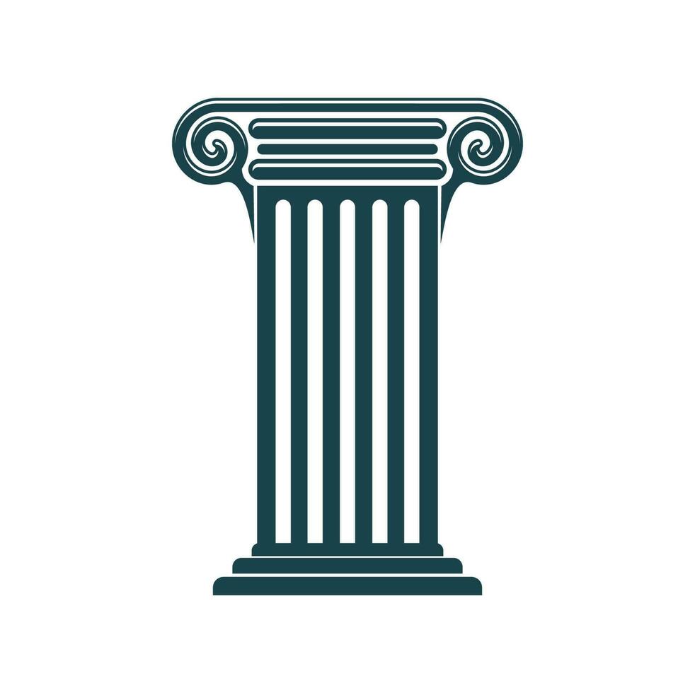 Ancient greek, rome column and pillar icon vector