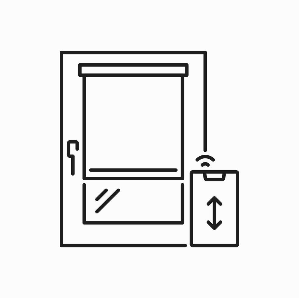 Vertical jalousie on remote control outline icon vector