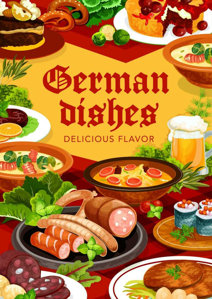 German national cuisine dishes vector banner