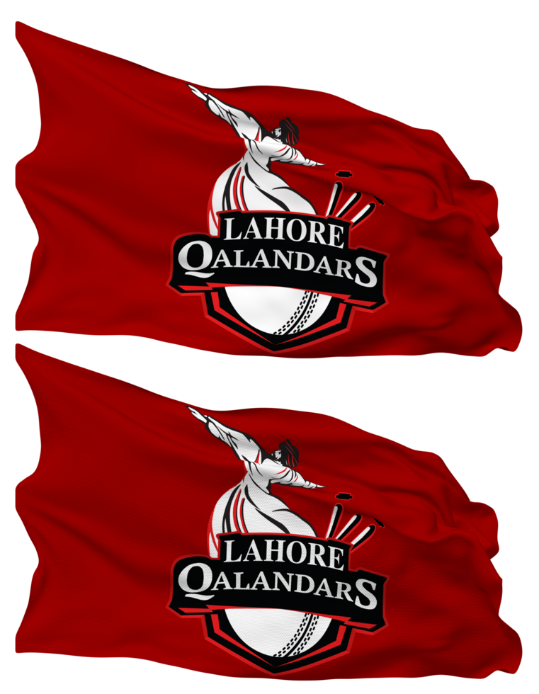 Lahore Qalandars, LQ Flag Waves Isolated in Plain and Bump Texture, with Transparent Background, 3D Rendering png