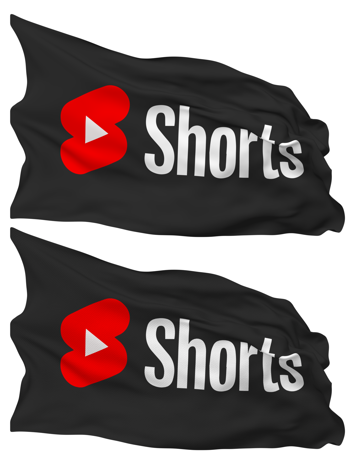 Youtube kurze Hose Flagge Wellen isoliert im einfach und stoßen Textur