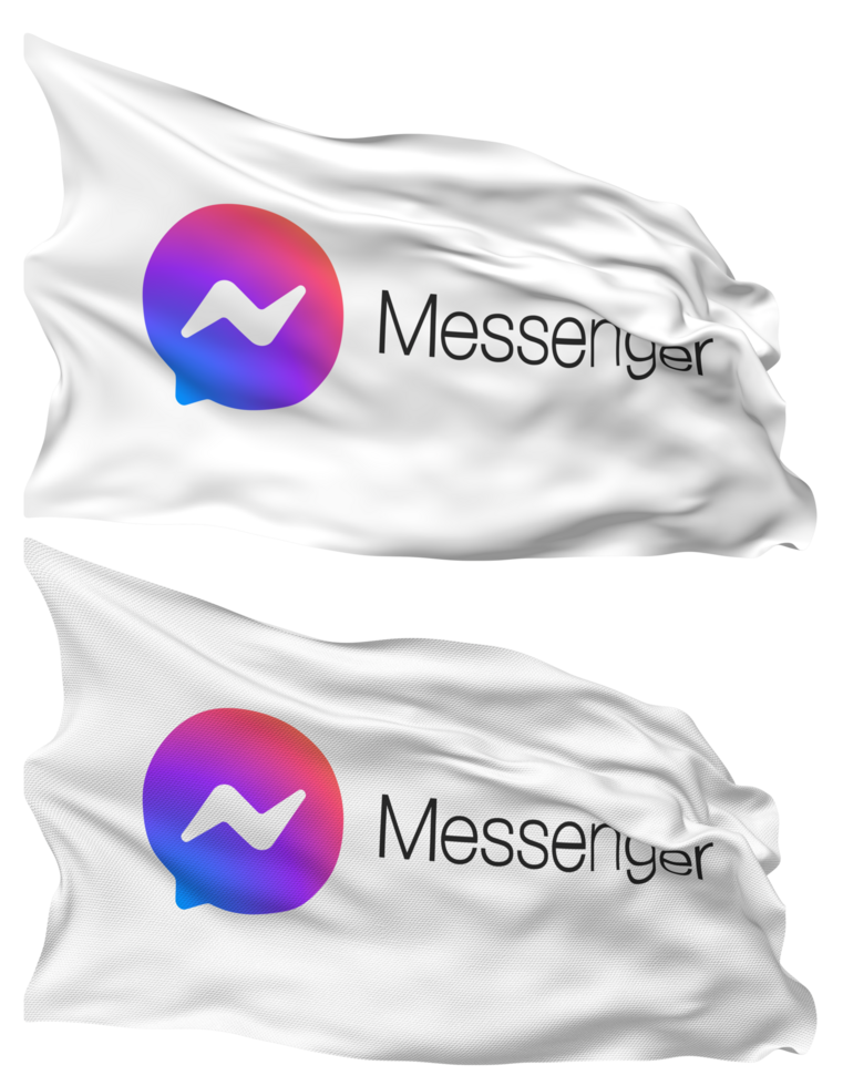 Messenger Flag Waves Isolated in Plain and Bump Texture, with Transparent Background, 3D Rendering png