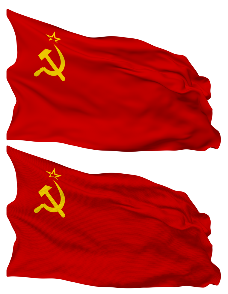 soviético União bandeira ondas isolado dentro avião e colisão textura, com transparente fundo, 3d Renderização png