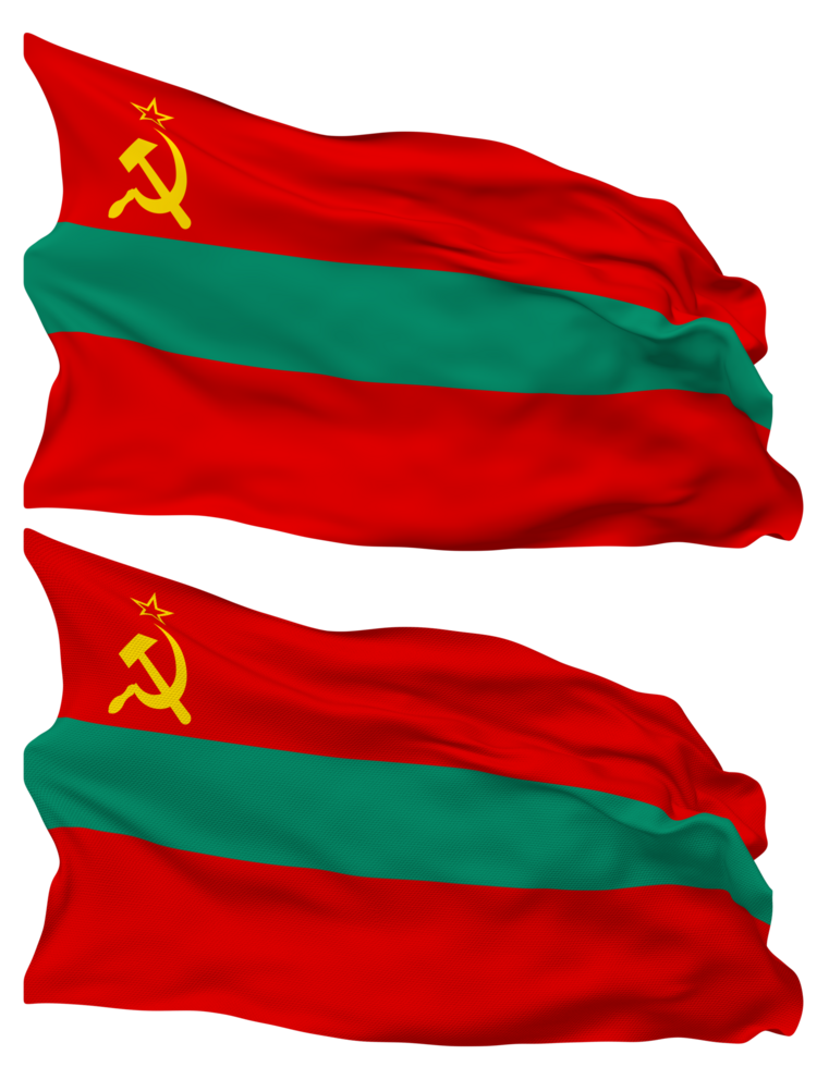 Transnistria Flag Waves Isolated in Plain and Bump Texture, with Transparent Background, 3D Rendering png