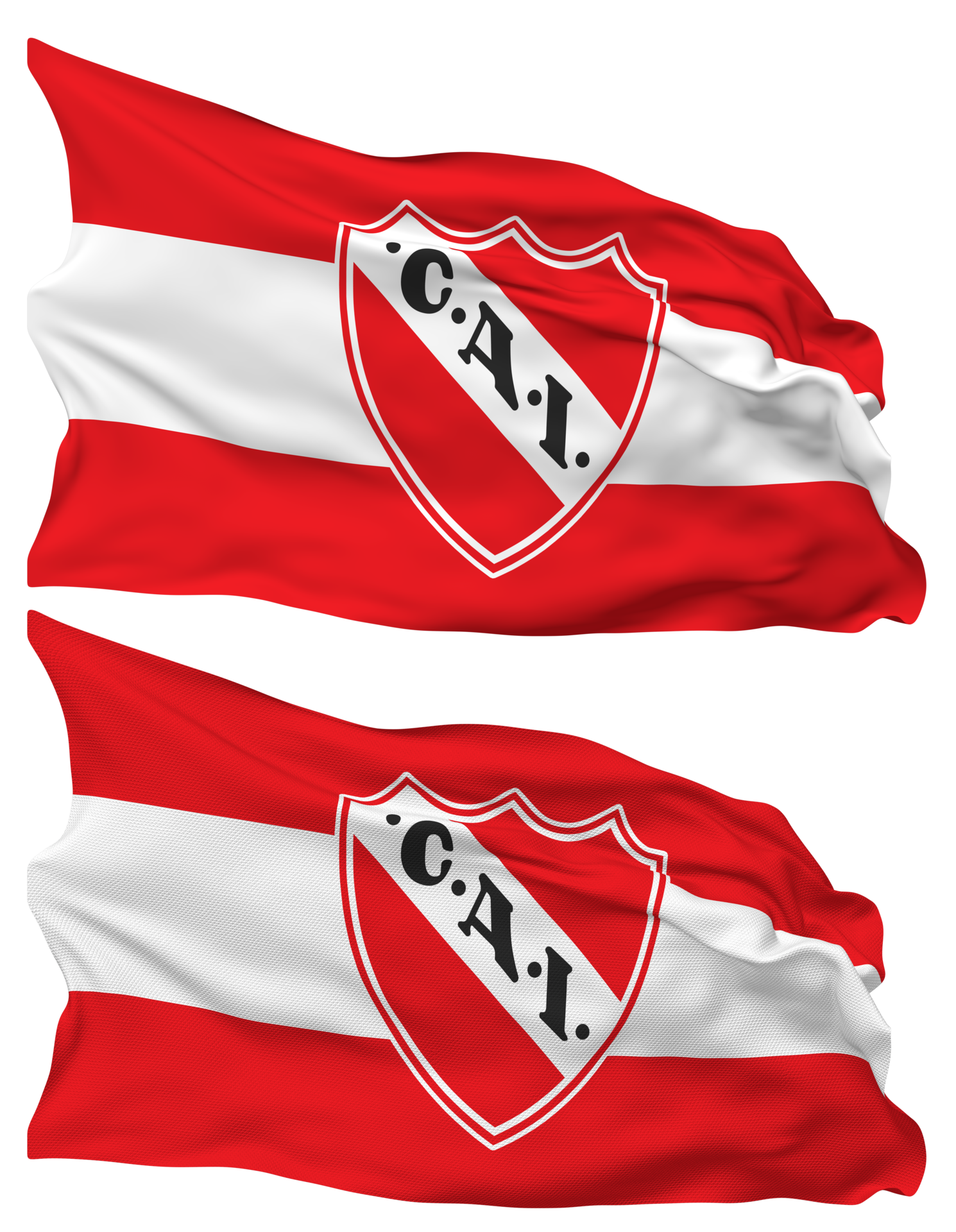 Club Atletico Independiente Pinned Flag from Corners, Isolated with  Different Waving Variations, 3D Rendering 24798009 PNG