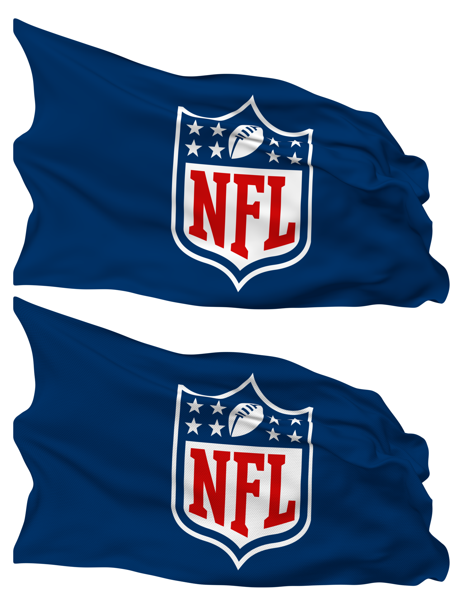 National Football League, NFL Flag Waves Isolated in Plain and Bump