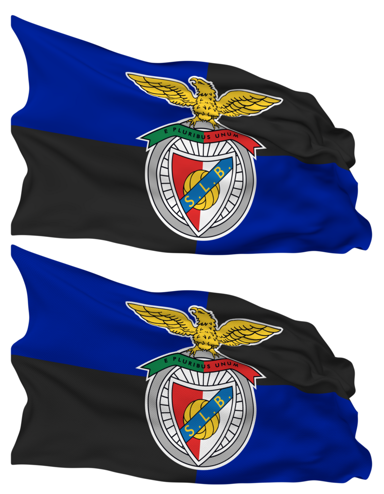 sport Lisboa e benfica vlag golven geïsoleerd in duidelijk en buil textuur, met transparant achtergrond, 3d renderen png