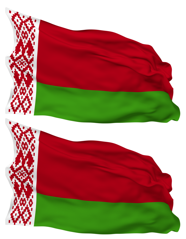 Belarus Flag Waves Isolated in Plain and Bump Texture, with Transparent Background, 3D Rendering png