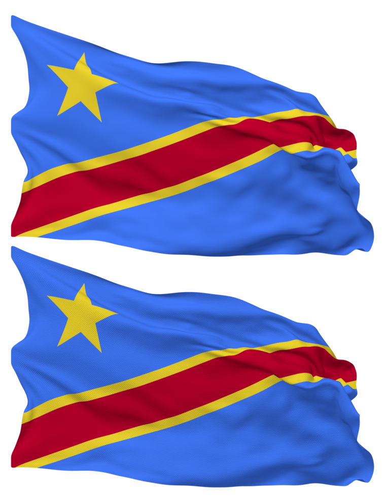 DR Congo Flag Cloth Wave Banner in the Corner with Bump and Plain Texture,  Isolated, 3D Rendering 22998224 PNG