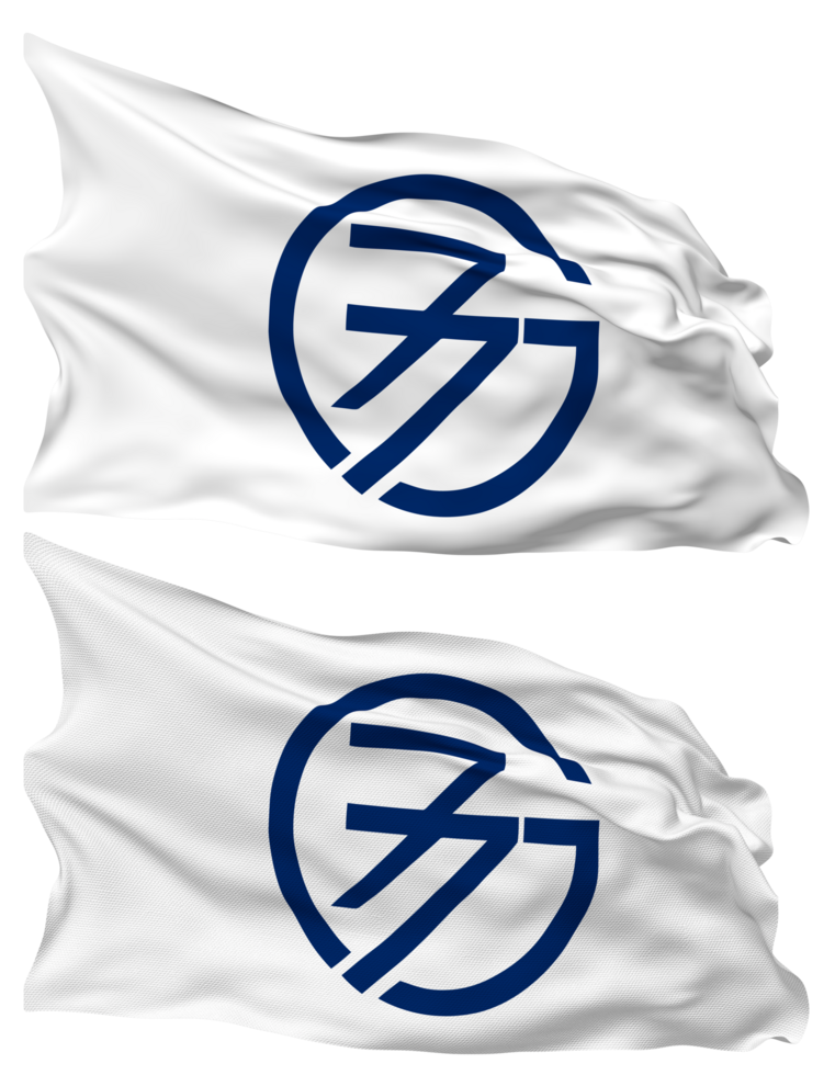 Group of 77, G77 Flag Waves Isolated in Plain and Bump Texture, with Transparent Background, 3D Rendering png