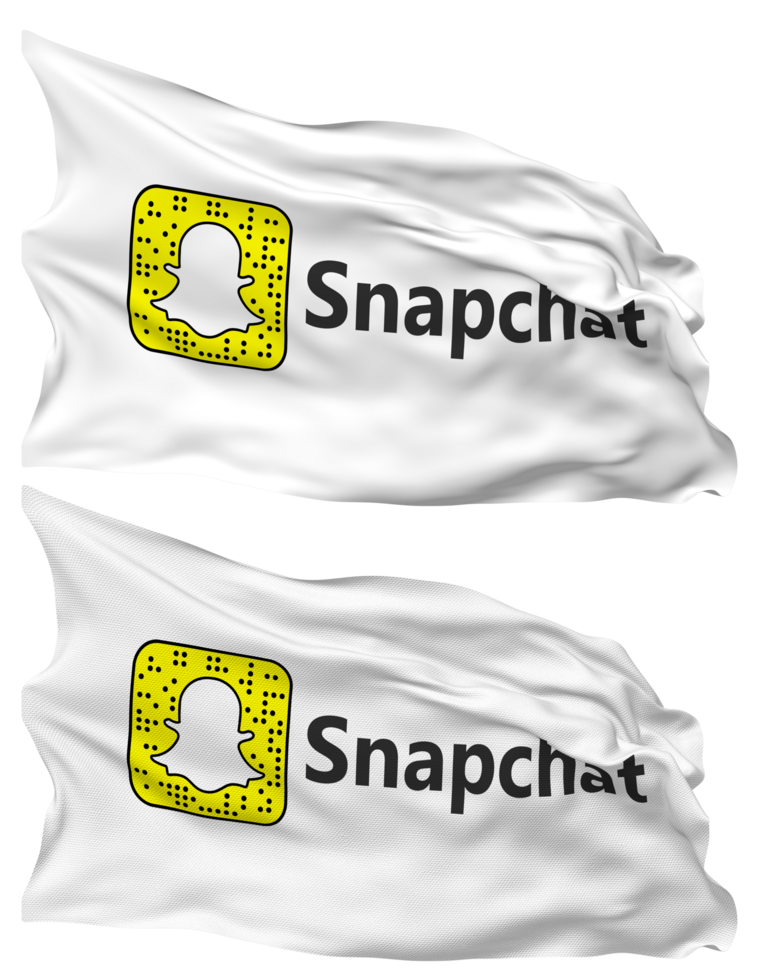 snapchat flagga vågor isolerat i enkel och stöta textur, med transparent bakgrund, 3d tolkning png