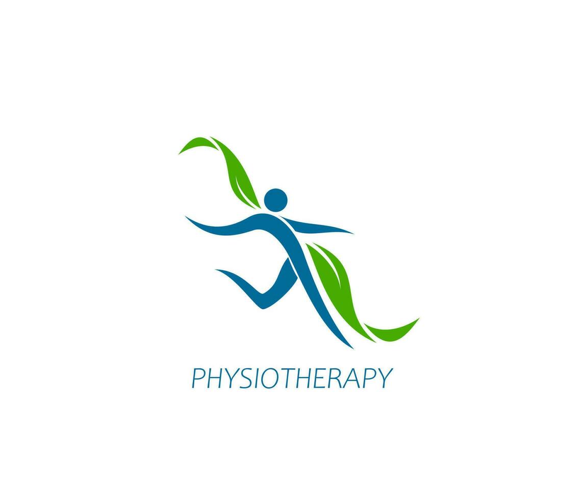 Physiotherapy center, spine and body health icon vector