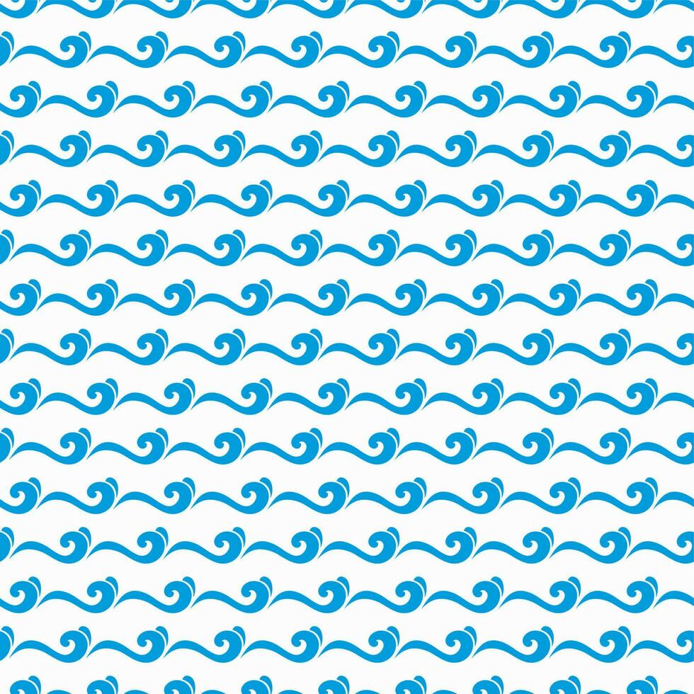 Sea and ocean blue waves seamless pattern vector