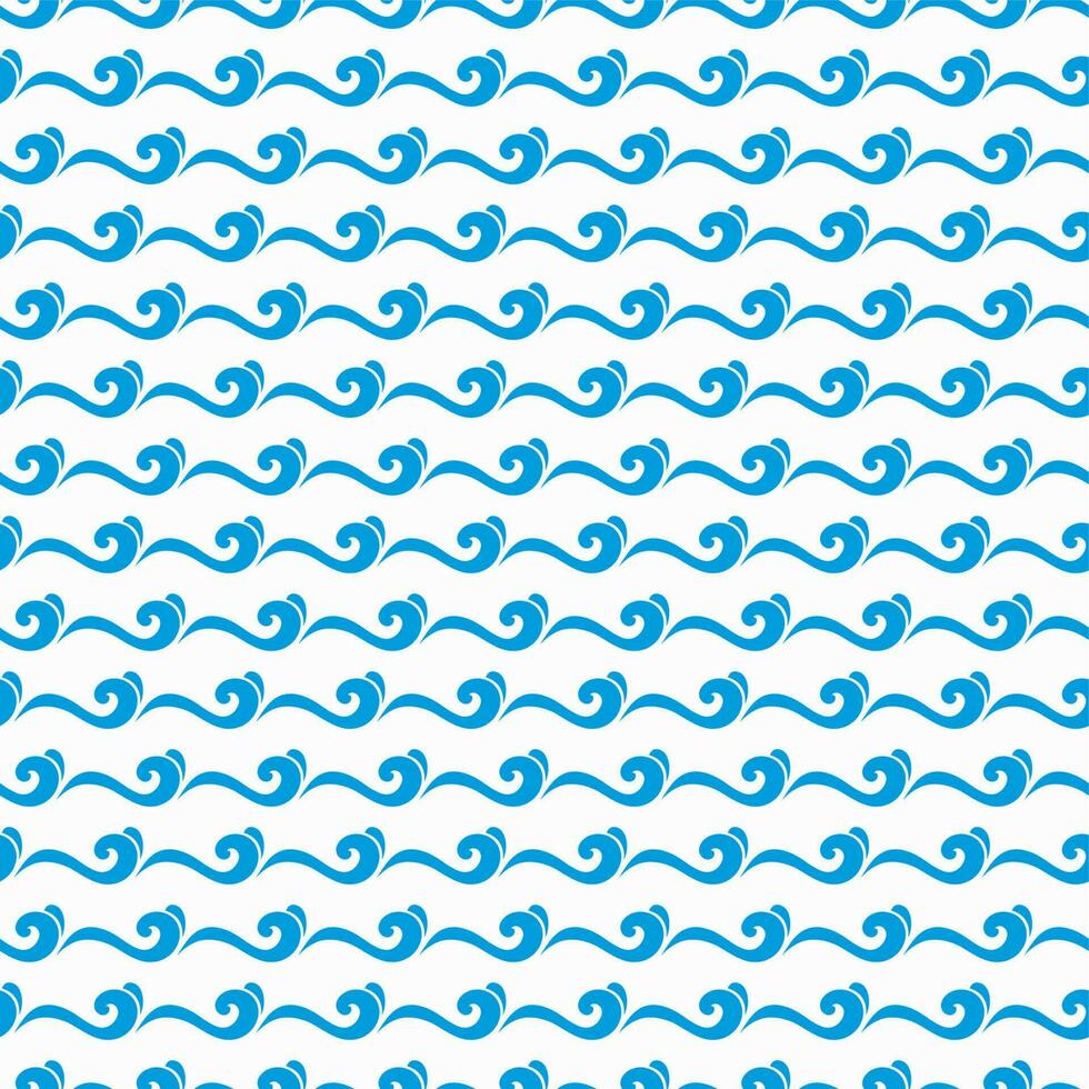 Sea and ocean blue waves seamless pattern vector